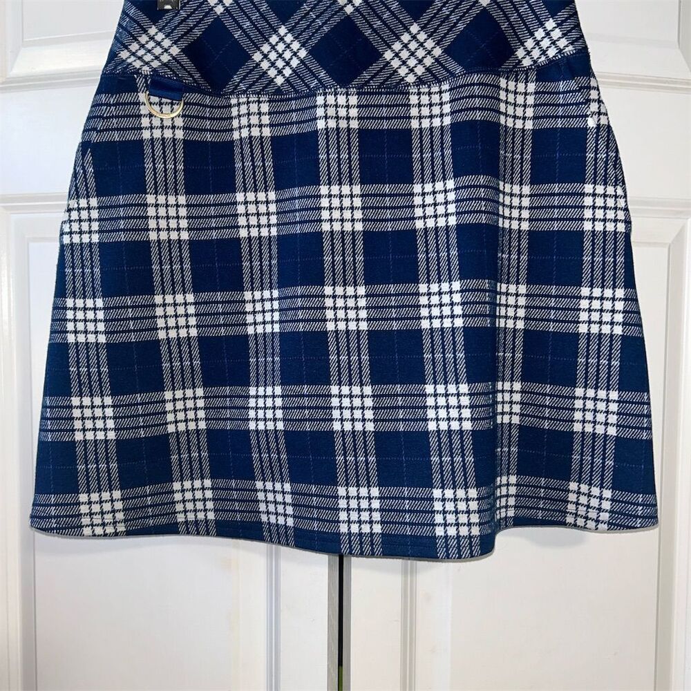Tuckernuck Women's A-Line Plaid Skort Blue Knee Length Size S